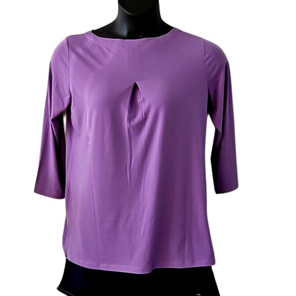 NWOT Susan Graver Modern Essentials Regular Liquid Purple Knit Tunic size Small - Picture 2 of 7